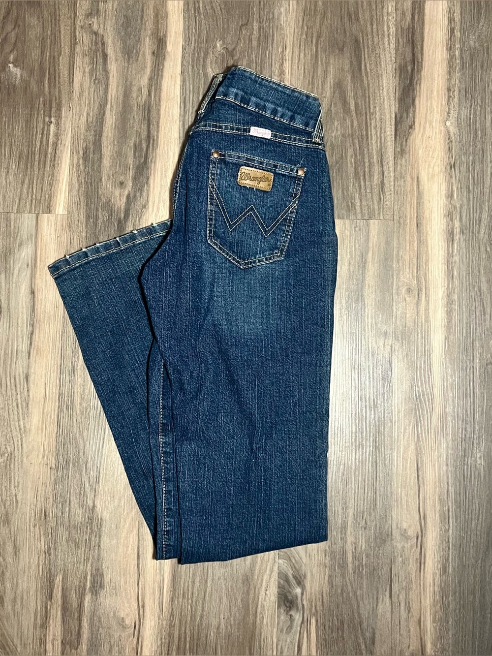 Wrangler Jeans Womens 3/4 x 32 Blue Premium Patch Cowboy Rodeo Bootcut